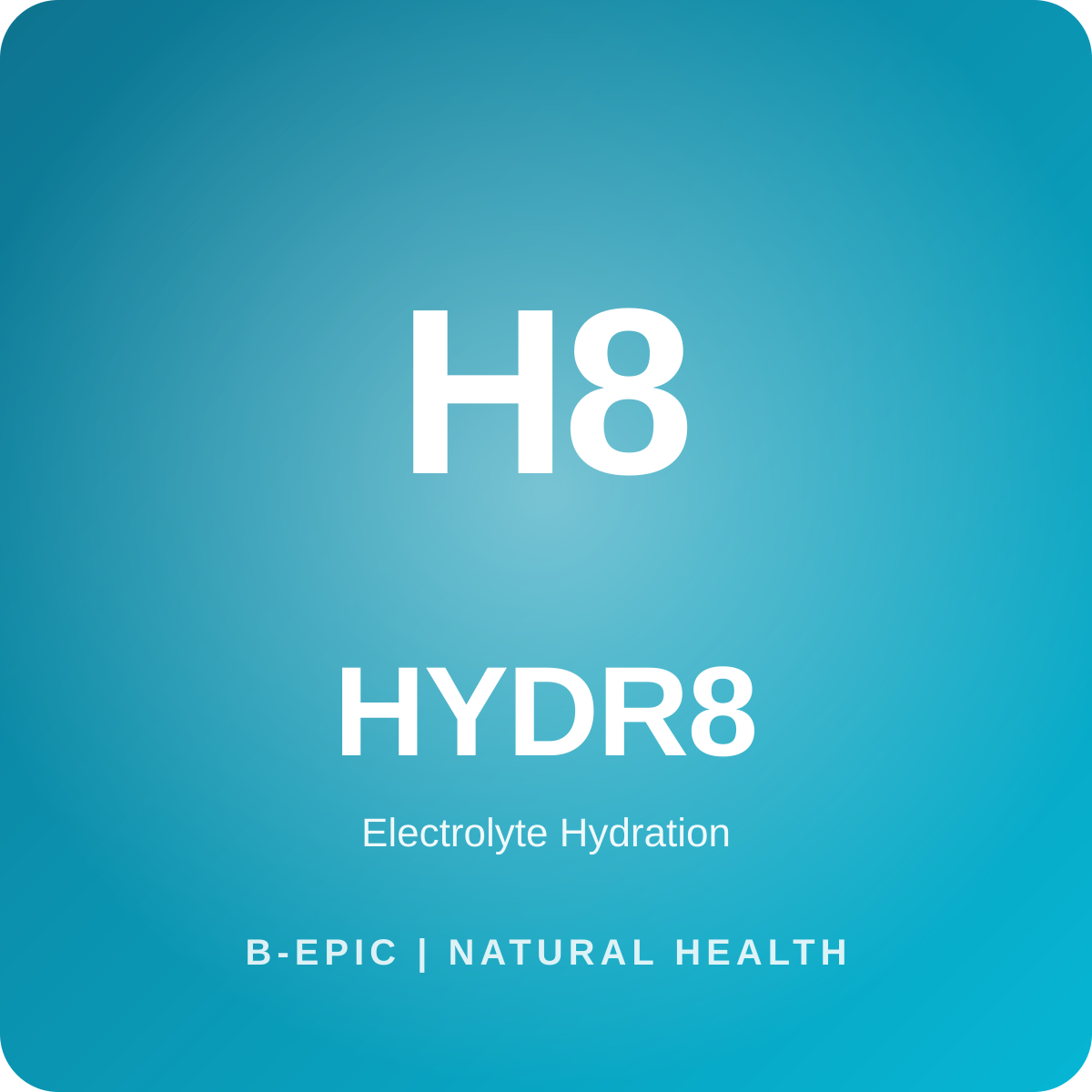 HYDR8 electrolyte hydration powder sachet, zero artificial sugar, by B-Epic